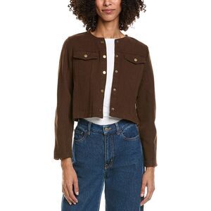 Hl Affair Womens Woven Cardigan, Brown